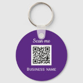 QR-Code-Business-Logo Beruflich Lila Schlüsselanhänger (Vorderseite)