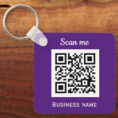 QR-Code-Business-Logo Beruflich Lila Schlüsselanhänger (Vorderseite)