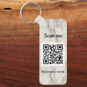 QR-Code-Business-Logo-Beruflich-Marmor Schlüsselanhänger (Vorderseite)