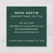 QR-Code-Business-Logo Beruflich Modern Green Quadratische Visitenkarte (Rückseite)