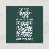 QR-Code-Business-Logo Beruflich Modern Green Quadratische Visitenkarte (Vorderseite)