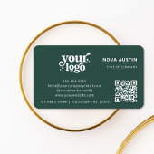 QR-Code-Business-Logo Beruflich Modern Green Visitenkarte