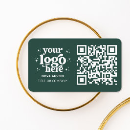 QR-Code-Business-Logo Beruflich Modern Green Visitenkarte