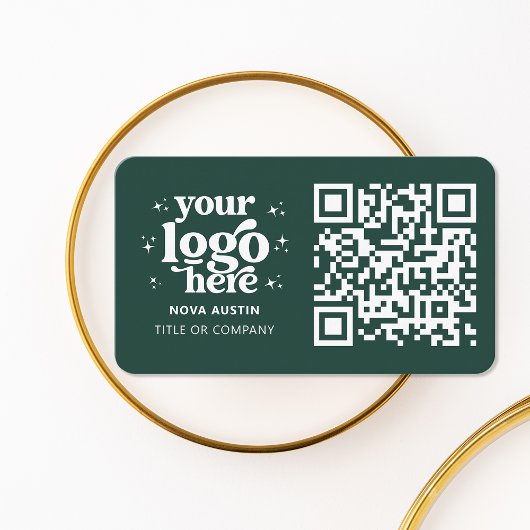 QR-Code-Business-Logo Beruflich Modern Green Visitenkarte