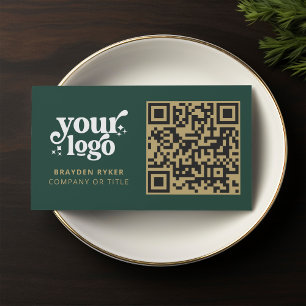 QR-Code-Business-Logo Beruflich Modern Green Visitenkarte