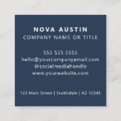 QR-Code-Business-Logo Beruflich Modernes Blau Quadratische Visitenkarte (Rückseite)