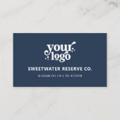 QR-Code-Business-Logo Beruflich Modernes Blau Visitenkarte (Rückseite)