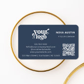 QR-Code-Business-Logo Beruflich Modernes Blau Visitenkarte