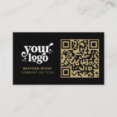QR-Code-Business-Logo Beruflich Modernes Gold Visitenkarte (Vorderseite)
