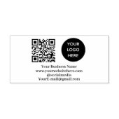 QR Code Business-Logo Beruflich Modernes Schwarz Gummistempel (Prägung)