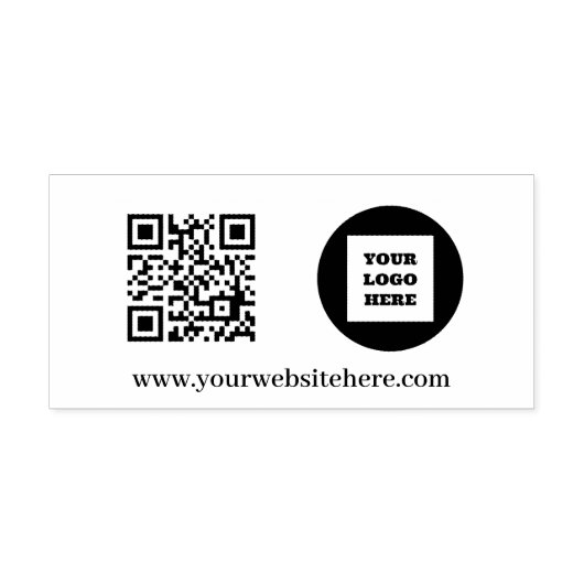QR Code Business-Logo Beruflich Modernes Schwarz Permastempel (Design)