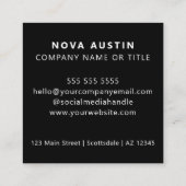 QR-Code-Business-Logo Beruflich Modernes Schwarz Quadratische Visitenkarte (Rückseite)