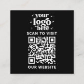 QR-Code-Business-Logo Beruflich Modernes Schwarz Quadratische Visitenkarte (Vorderseite)