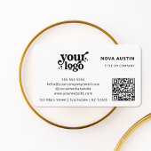 QR-Code-Business-Logo Beruflich Modernes Schwarz Visitenkarte