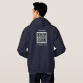 QR-Code-Business-Logo Beruflich Navy Blue Hoodie (Schwarz voll)