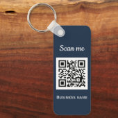 QR-Code-Business-Logo Beruflich Navy Blue Schlüsselanhänger (Vorderseite)