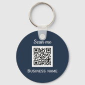 QR-Code-Business-Logo Beruflich Navy Blue Schlüsselanhänger (Vorderseite)