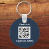 QR-Code-Business-Logo Beruflich Navy Blue Schlüsselanhänger (Vorderseite)