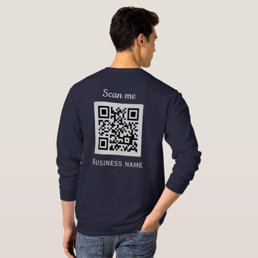 QR-Code-Business-Logo Beruflich Navy Blue T-Shirt (Schwarz voll)