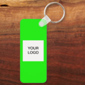 QR-Code-Business-Logo Beruflich Neongrün Schlüsselanhänger (Rückseite)