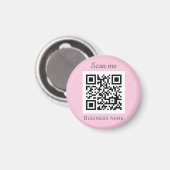 QR-Code-Business-Logo Beruflich Pink Girl Magnet (Vorderseite/Rückseite)