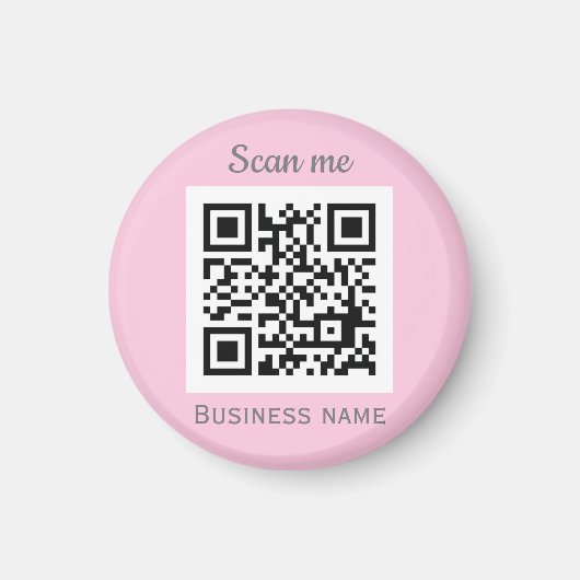 QR-Code-Business-Logo Beruflich Pink Girl Magnet (Vorne)