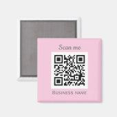 QR-Code-Business-Logo Beruflich Pink Girl Magnet (Vorderseite/Rückseite)