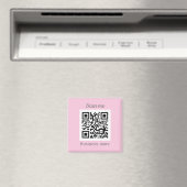 QR-Code-Business-Logo Beruflich Pink Girl Magnet (In Situ (Geschirrspüler))