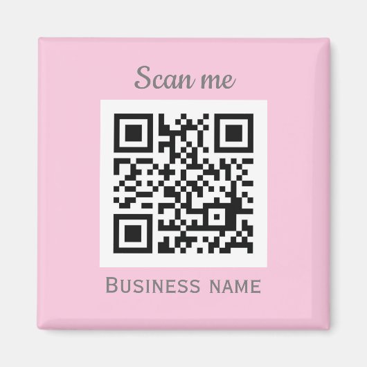QR-Code-Business-Logo Beruflich Pink Girl Magnet (Vorne)