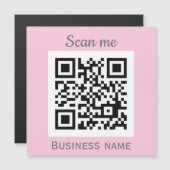 QR-Code-Business-Logo Beruflich Pink Girl Magnetkarte (Vorne/Hinten)