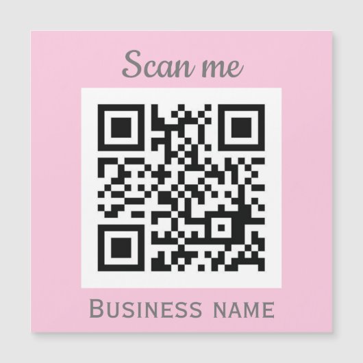 QR-Code-Business-Logo Beruflich Pink Girl Magnetkarte (Vorderseite)