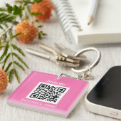 QR-Code-Business-Logo Beruflich Pink Girl Schlüsselanhänger (Vorderseite rechts)