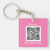 QR-Code-Business-Logo Beruflich Pink Girl Schlüsselanhänger (Vorderseite)