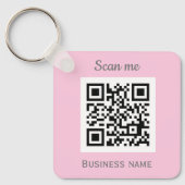 QR-Code-Business-Logo Beruflich Pink Girl Schlüsselanhänger (Vorderseite)