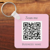 QR-Code-Business-Logo Beruflich Pink Girl Schlüsselanhänger (Vorderseite)
