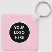 QR-Code-Business-Logo Beruflich Pink Girl Schlüsselanhänger (Rückseite)