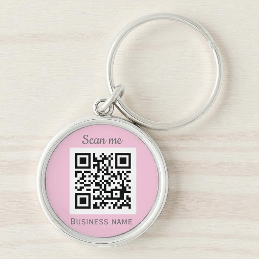QR-Code-Business-Logo Beruflich Pink Girl Schlüsselanhänger