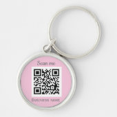 QR-Code-Business-Logo Beruflich Pink Girl Schlüsselanhänger (Vorne)