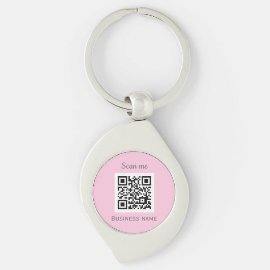 QR-Code-Business-Logo Beruflich Pink Girl Schlüsselanhänger (Vorderseite)