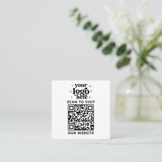QR-Code-Business-Logo Beruflich Quadratische Visitenkarte (Stehend Vorderseite)
