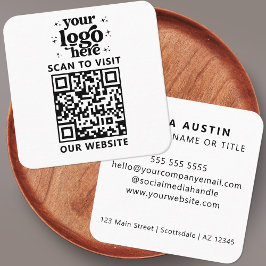 QR-Code-Business-Logo Beruflich Quadratische Visitenkarte