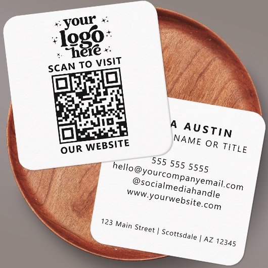 QR-Code-Business-Logo Beruflich Quadratische Visitenkarte