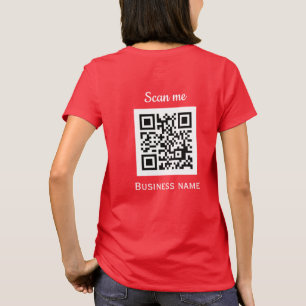 QR-Code-Business-Logo Beruflich Red Modern T-Shirt