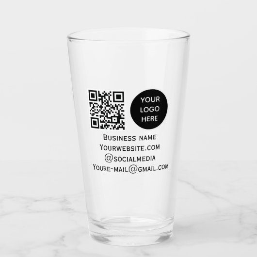 QR-Code-Business-Logo Beruflich Schwarz Glas (Vorderseite)