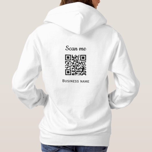 QR-Code-Business-Logo Beruflich Schwarz Hoodie (Rückseite)