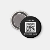 QR-Code-Business-Logo Beruflich Schwarz Magnet (Vorderseite/Rückseite)