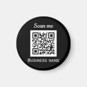 QR-Code-Business-Logo Beruflich Schwarz Magnet (Vorne)