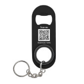 QR-Code-Business-Logo Beruflich Schwarz Mini Flaschenöffner (Vorderseite)