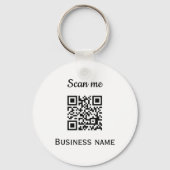QR-Code-Business-Logo Beruflich Schwarz Schlüsselanhänger (Vorderseite)