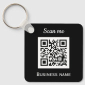 QR-Code-Business-Logo Beruflich Schwarz Schlüsselanhänger (Vorderseite)